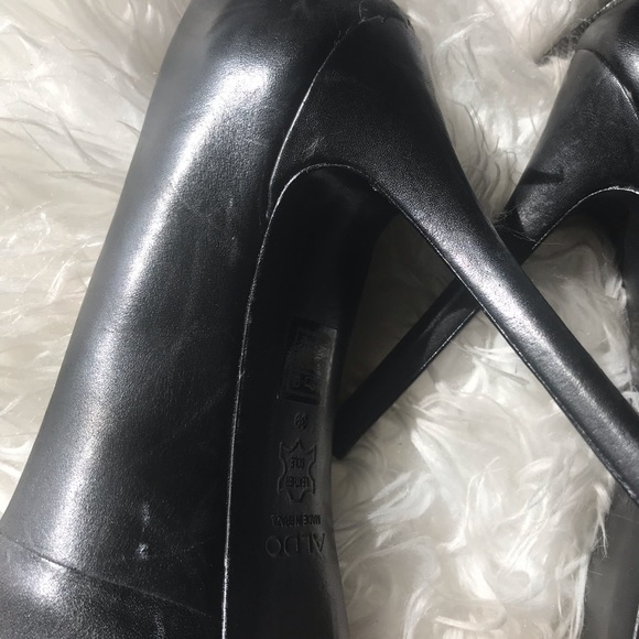 Aldo black heels with silver bow - Picture 4 of 5
